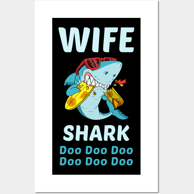 Family Shark 1 WIFE Wall Art by blakelan128